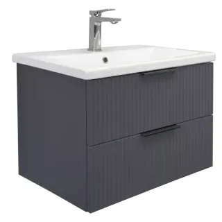 Тумба-умывальник Comforty Лима-70П2 антрацит с раковиной Como 70